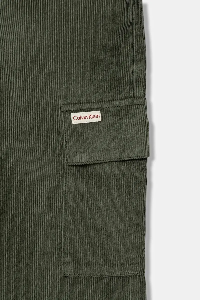 pantali velluto a coste bambini colore verde IB0IB02554 miniatura 3