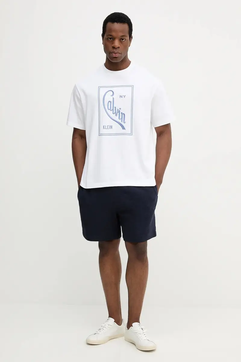 pantaloncini in cotone uomo colore blu navy LV04RC248G miniatura 2