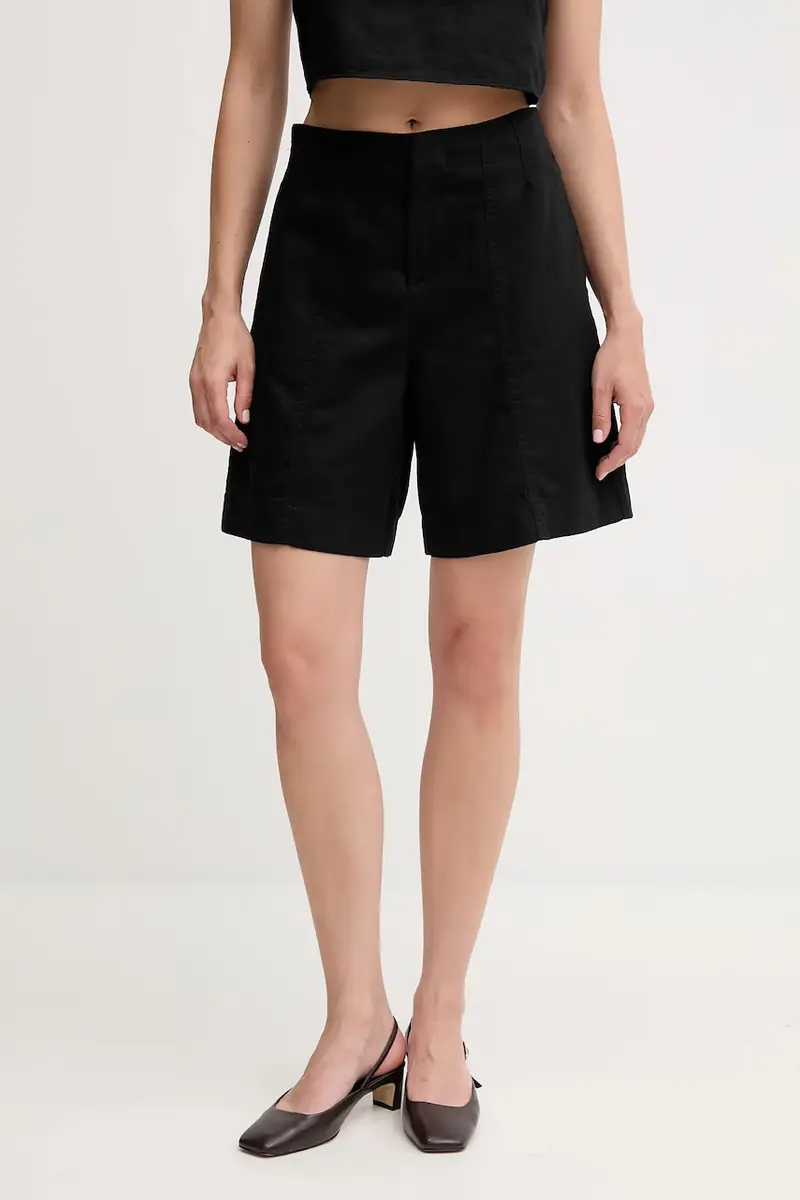 pantaloncini in lino misto colore nero J20J225219