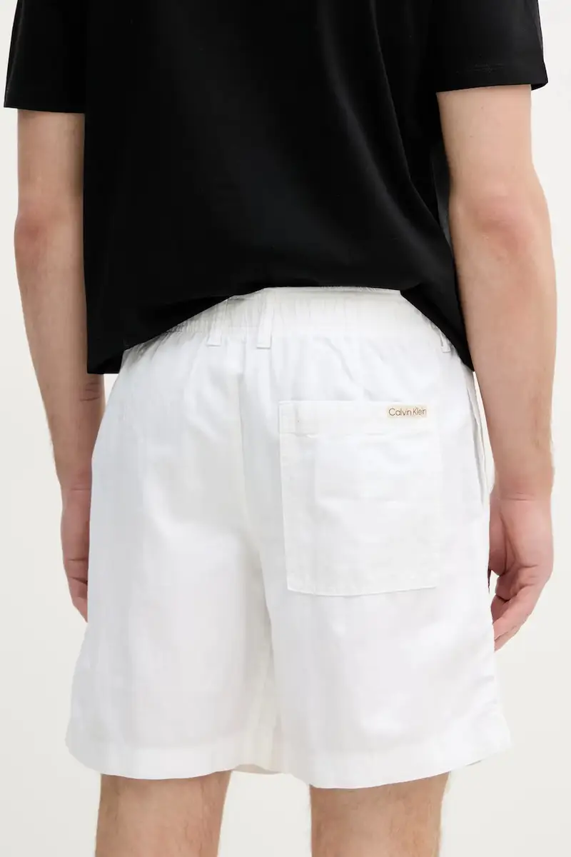 pantaloncini in lino misto uomo colore bianco J30J327300 miniatura 3