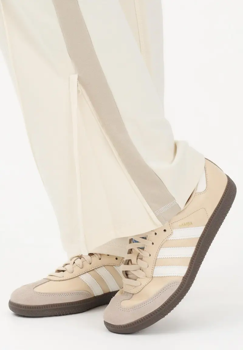 Pantalone sportivo beige da donna con logo miniatura 3