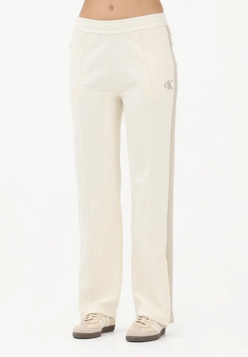 Pantalone sportivo beige da donna con logo