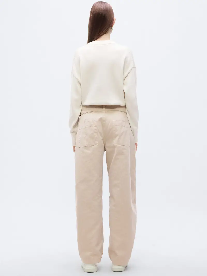 Pantaloni beige miniatura 3