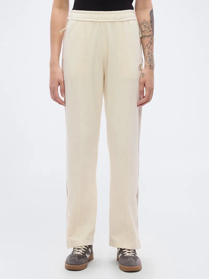 Pantaloni beige / oro / bianco lana miniatura 2