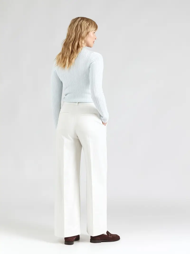 Pantaloni con piega frontale bianco miniatura 3