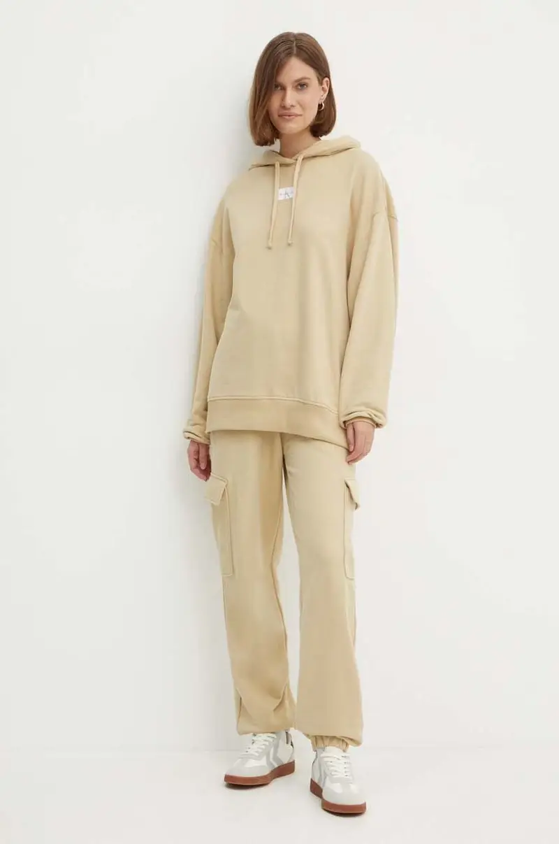 pantaloni da jogging in cotone colore beige J20J223589 miniatura 2