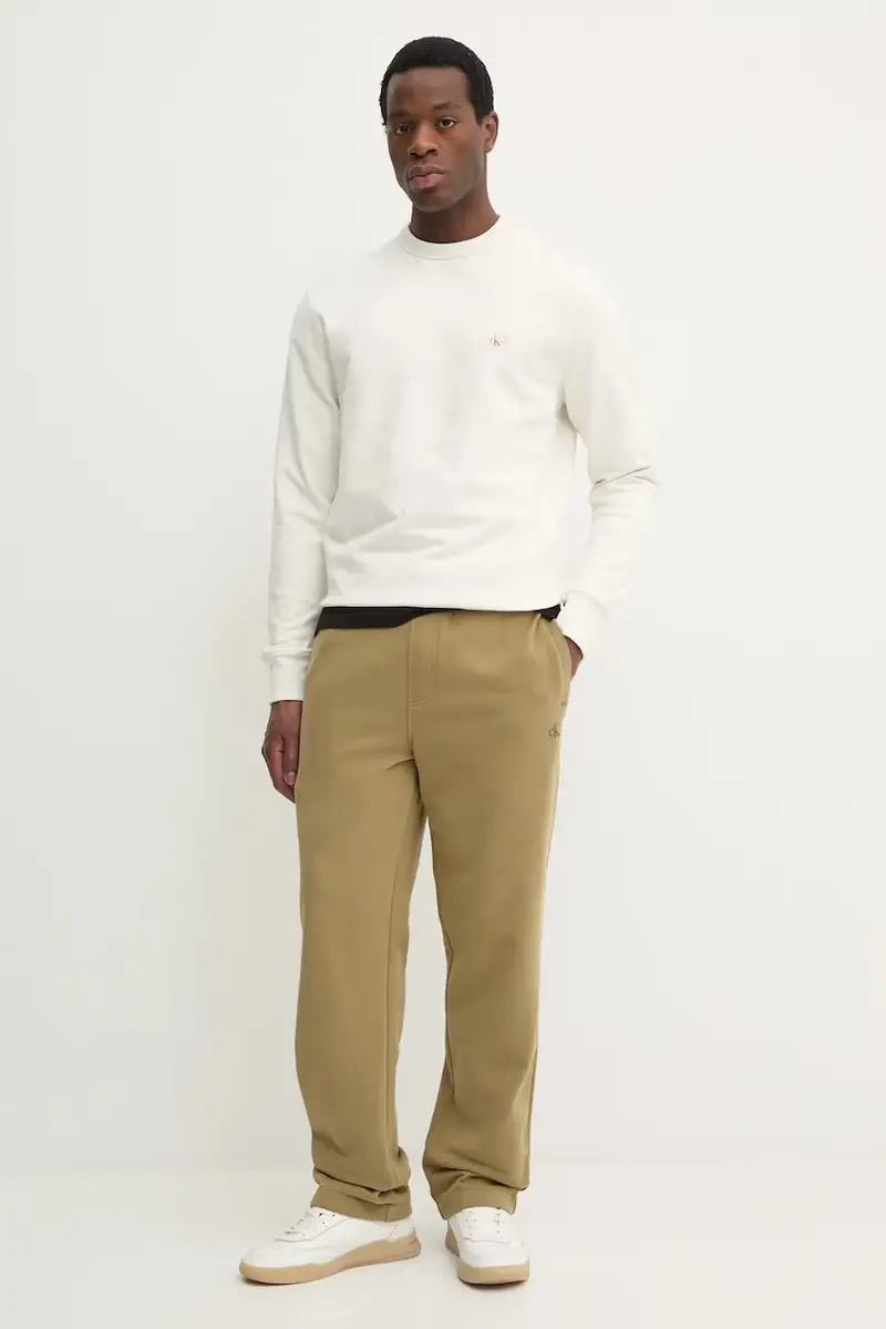 pantaloni della tuta di cotone colore verde J30J326749 miniatura 2