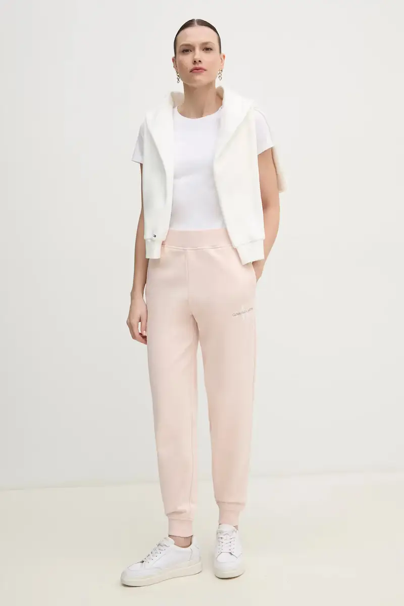 pantaloni della tuta di cotone donna colore rosa J20J225354 miniatura 2