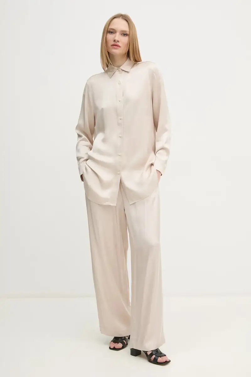 pantaloni donna colore beige J20J224845 miniatura 2