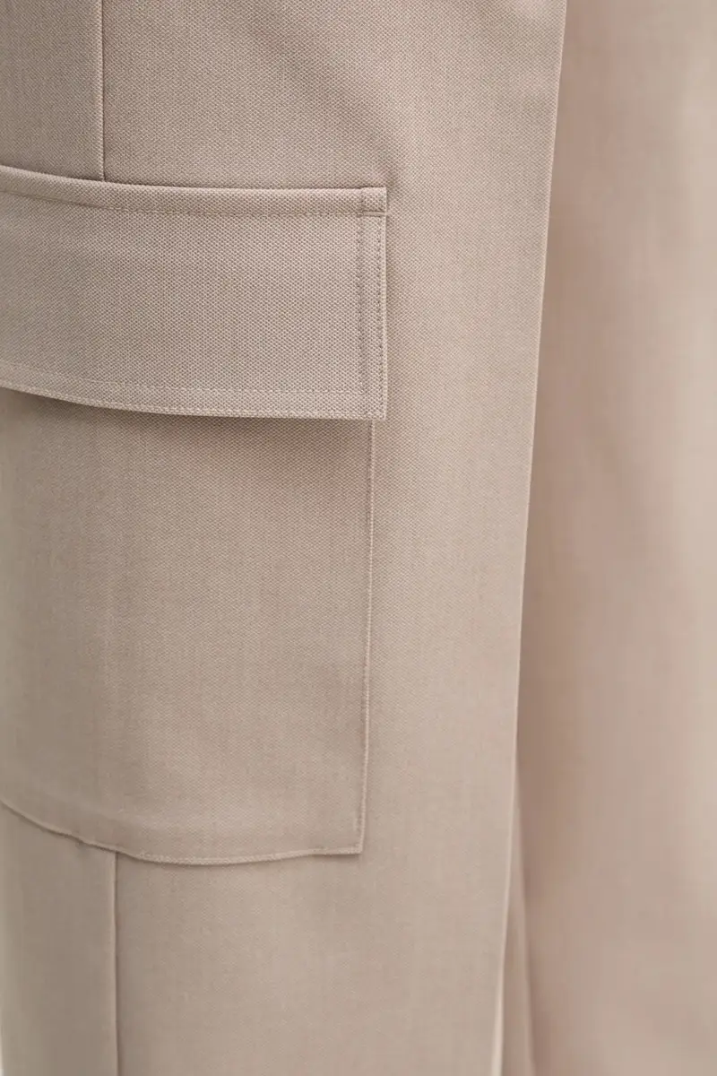 pantaloni donna colore beige J20J224848 miniatura 4