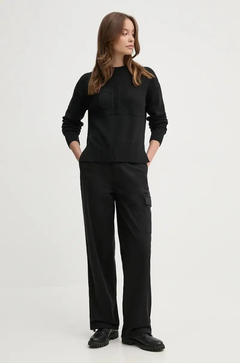 pantaloni donna colore nero J20J224965 miniatura 2