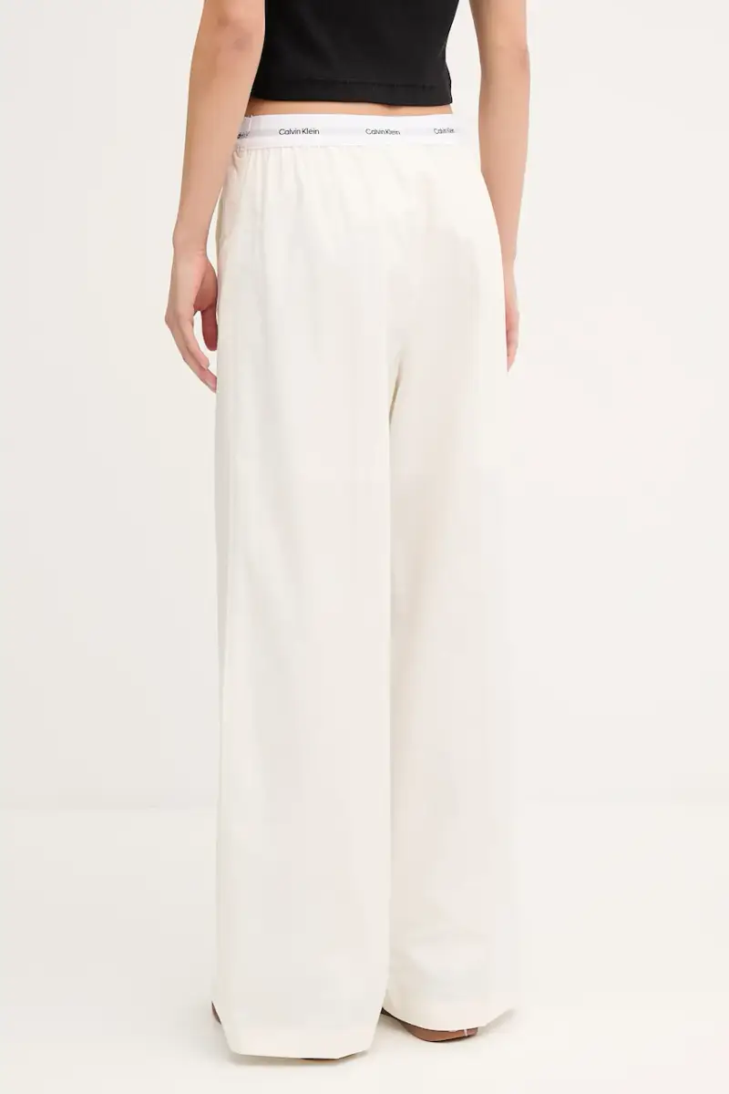 pantaloni in cotone donna colore beige LV044C403G miniatura 3