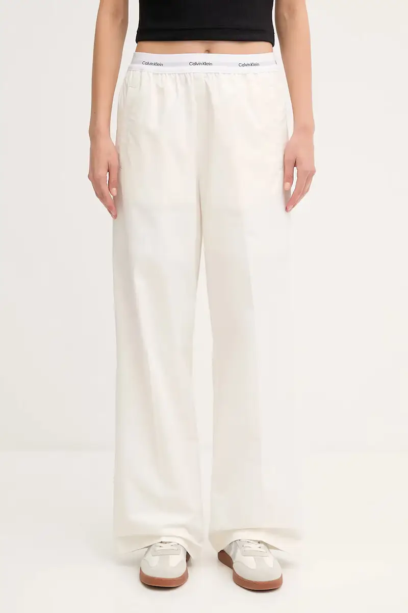 pantaloni in cotone donna colore beige LV044C403G