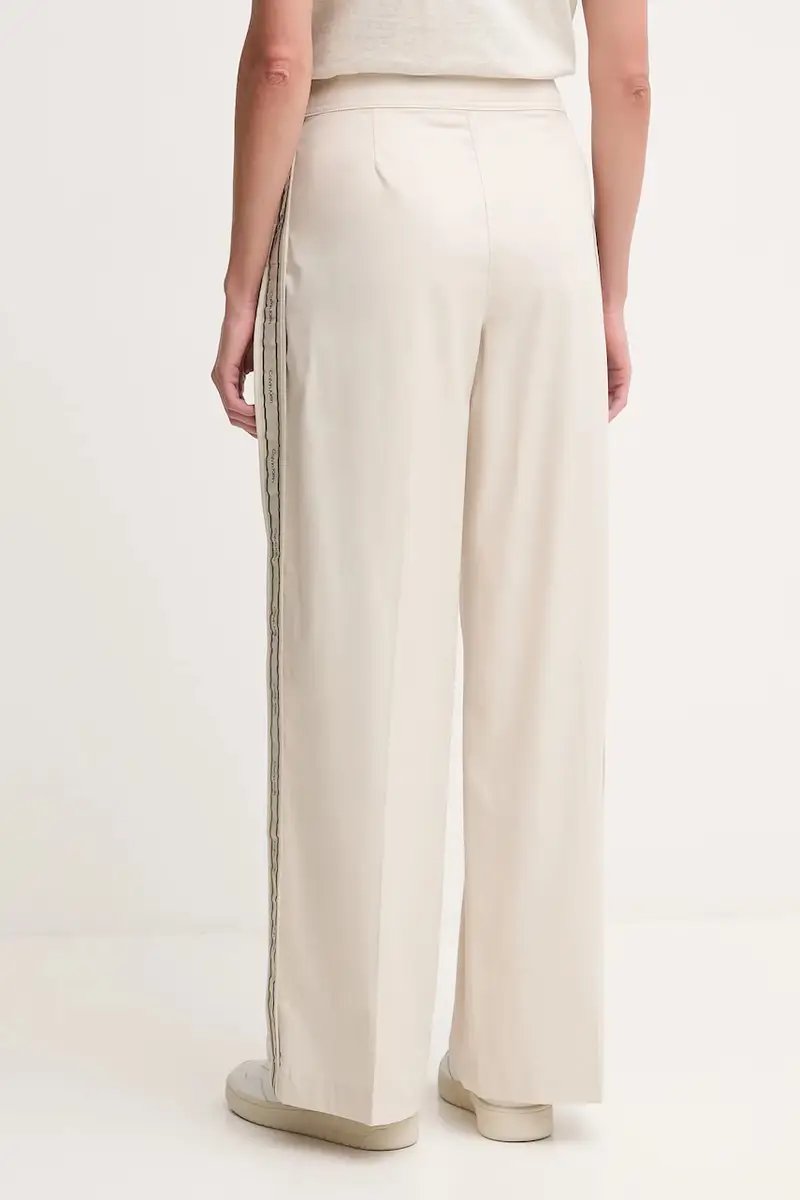 pantaloni in cotone donna colore beige LV044D612G miniatura 3