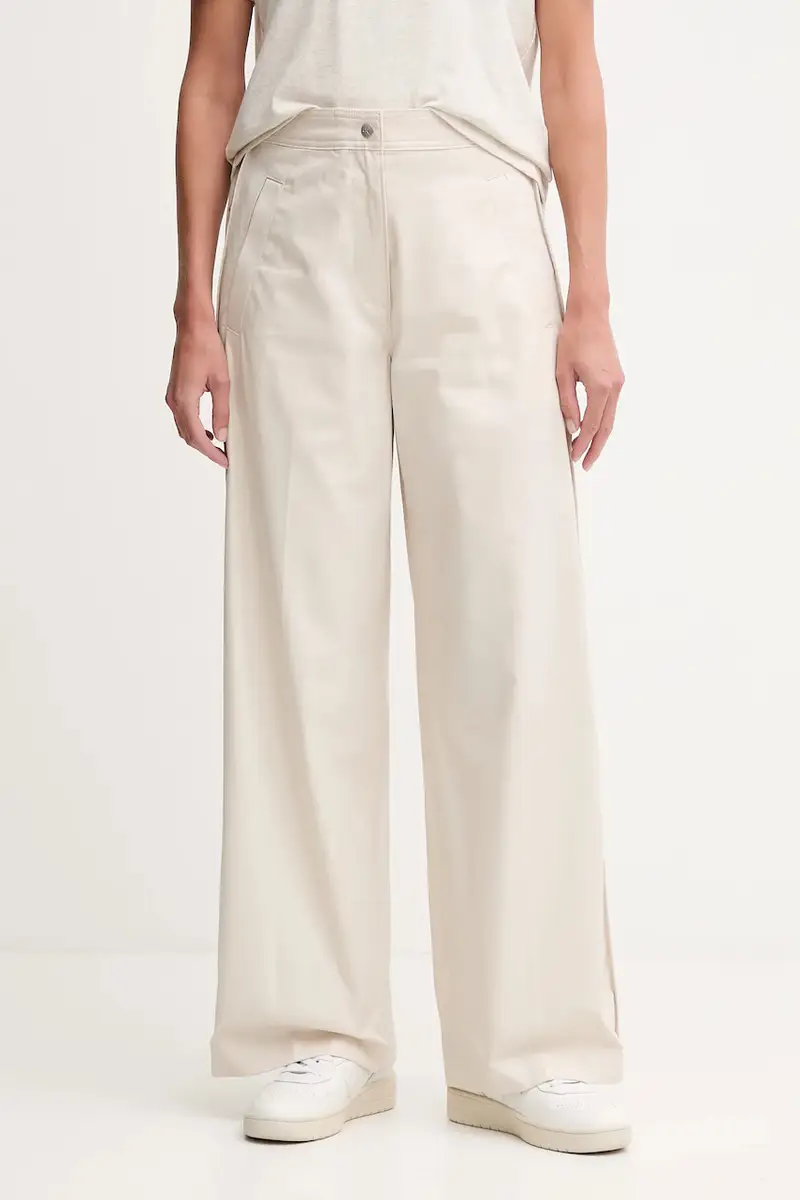 pantaloni in cotone donna colore beige LV044D612G