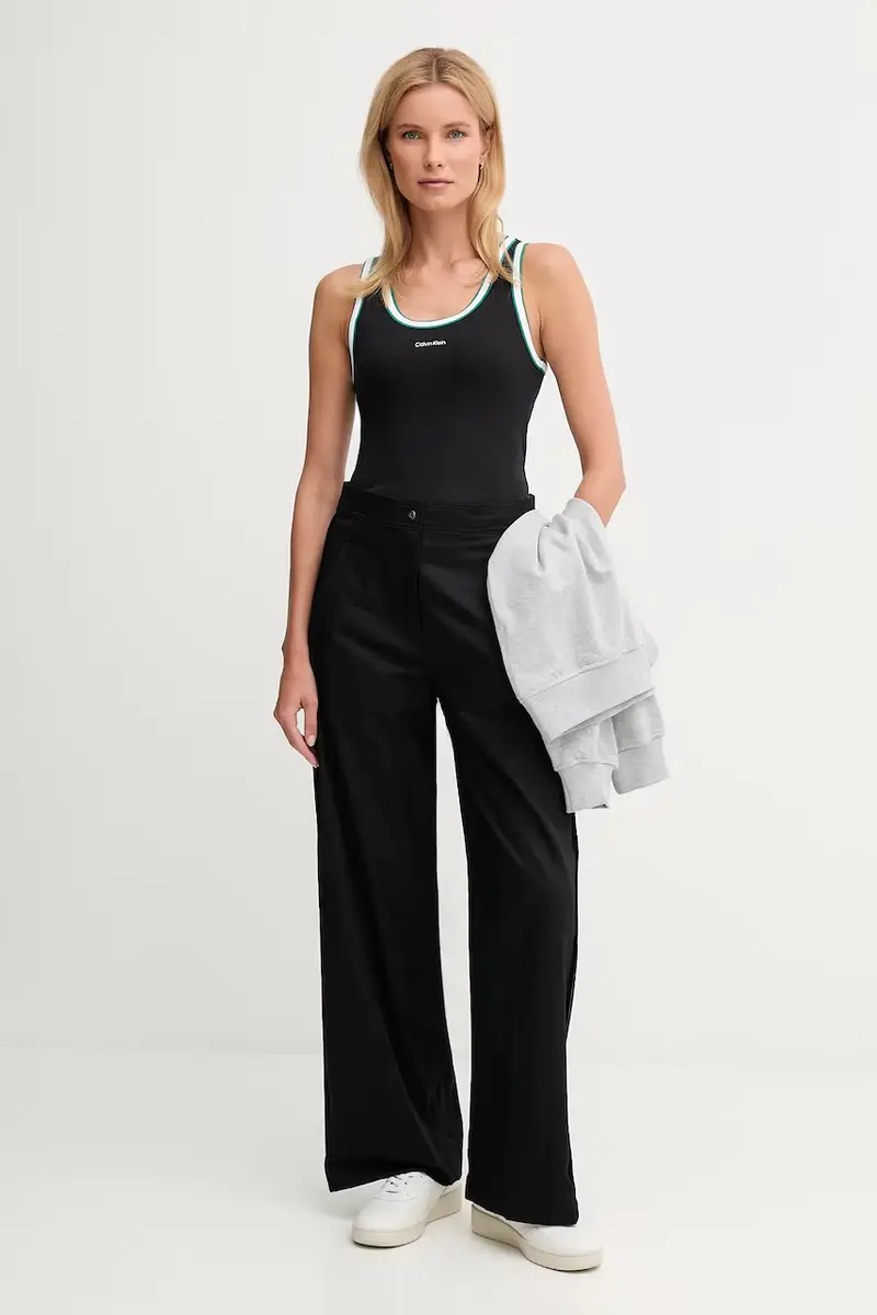 pantaloni in cotone donna colore nero LV044D612G miniatura 2