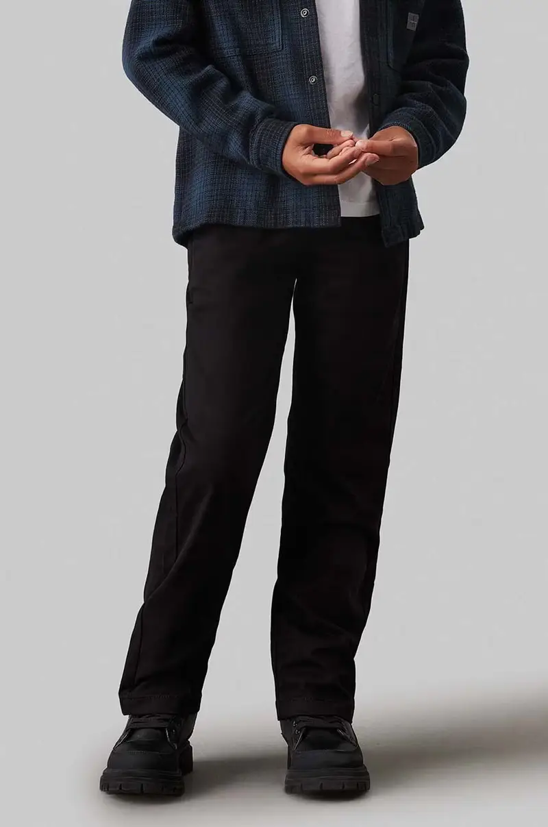 pantaloni in lana bambino/a CEREMONY STRAIGHT colore nero IB0IB02093 miniatura 2