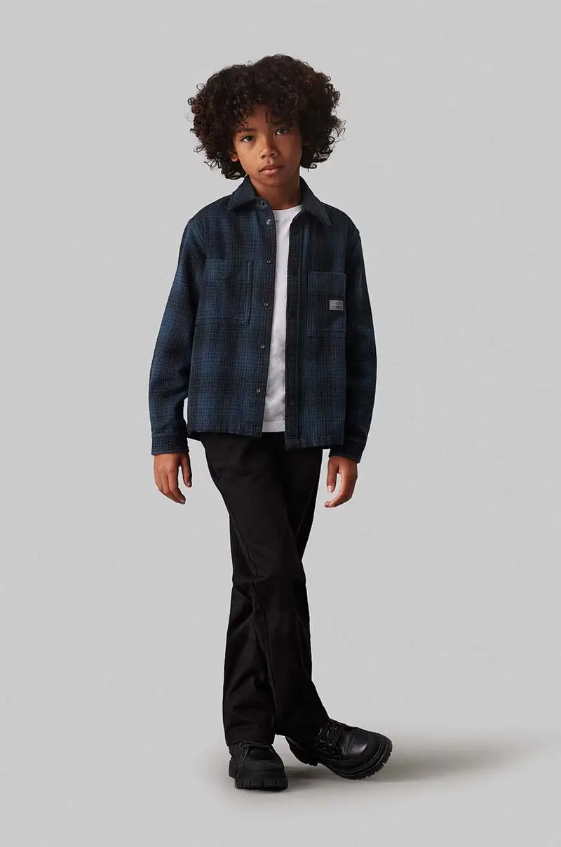 pantaloni in lana bambino/a CEREMONY STRAIGHT colore nero IB0IB02093