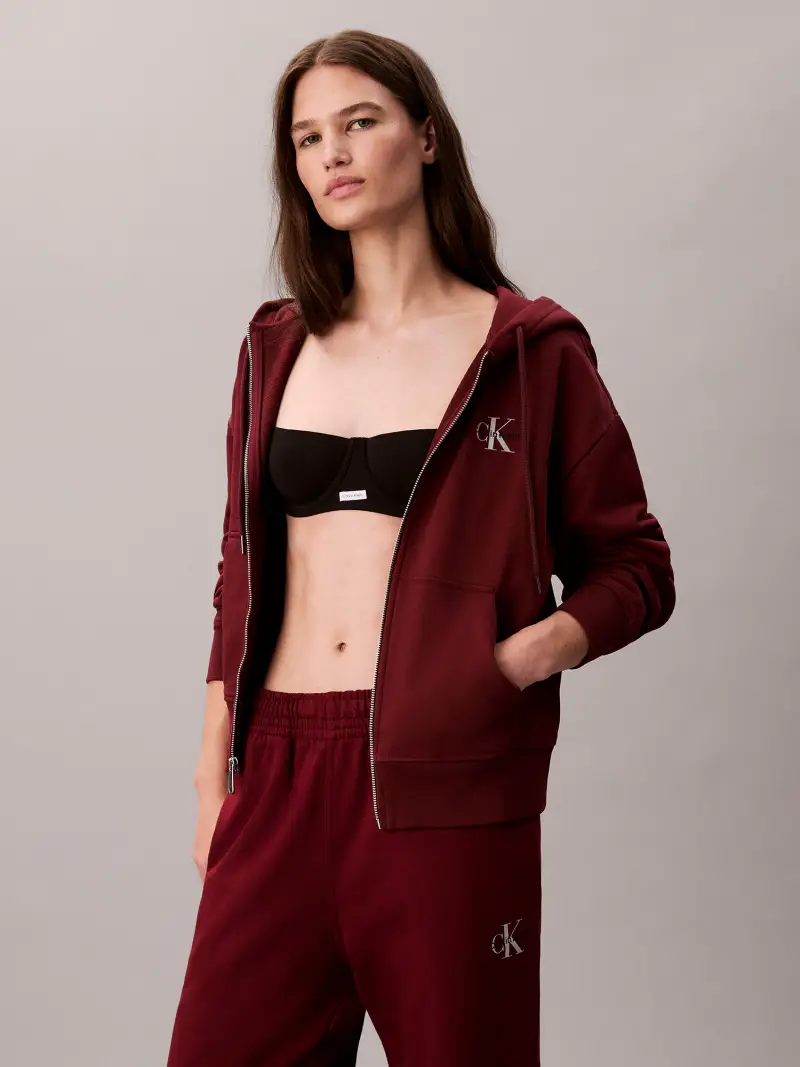 Pantaloni Terry rosso scuro miniatura 2