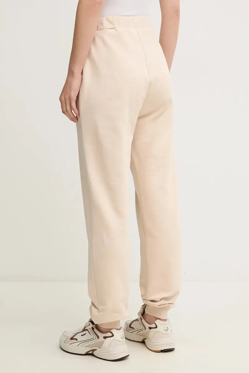 pantaloni tuta di cotone donna colore beige con applicazione J20J225355 miniatura 3