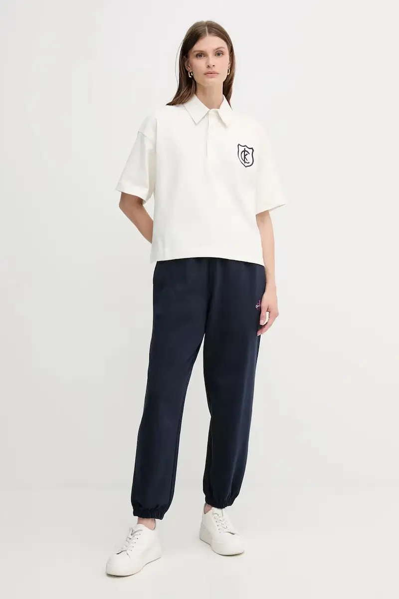 pantaloni tuta donna colore bianco LV047B235G Blu navy miniatura 2