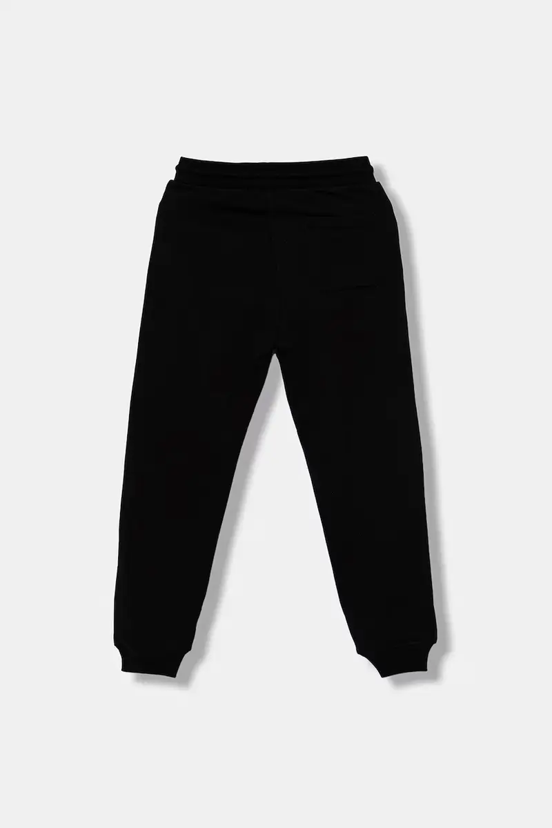pantaloni tuta in cotone bambino/a colore nero con applicazione IU0IU00713 miniatura 2