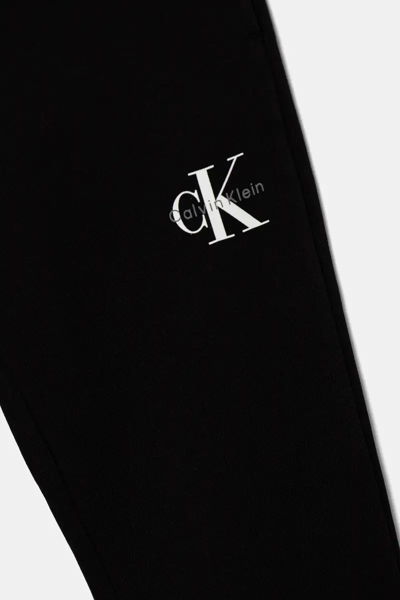 pantaloni tuta in cotone bambino/a colore nero con applicazione IU0IU00713 miniatura 3