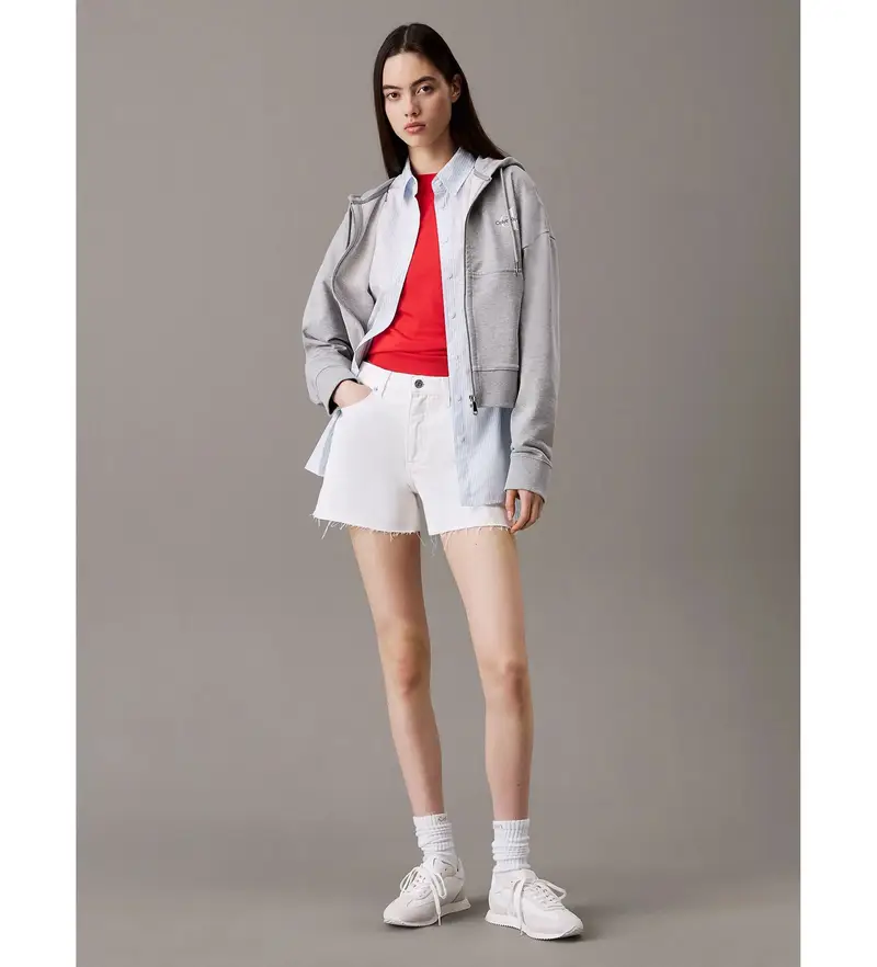 per donna J20J225153 Pantaloncini bianchi da mamma (25), Bianco, Casual, Cotone biologico, Sostenibile