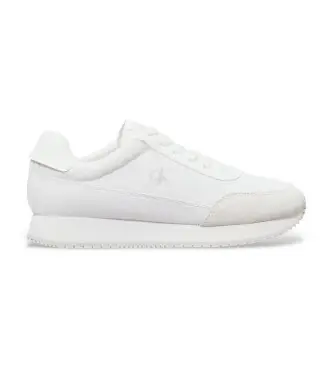 per donna YW0YW01888 Scarpe da ginnastica Tunner retrò bianche (38), Bianco, Basso, 1 a 3 cm, Stringhe, Casual, Sostenib Pelle