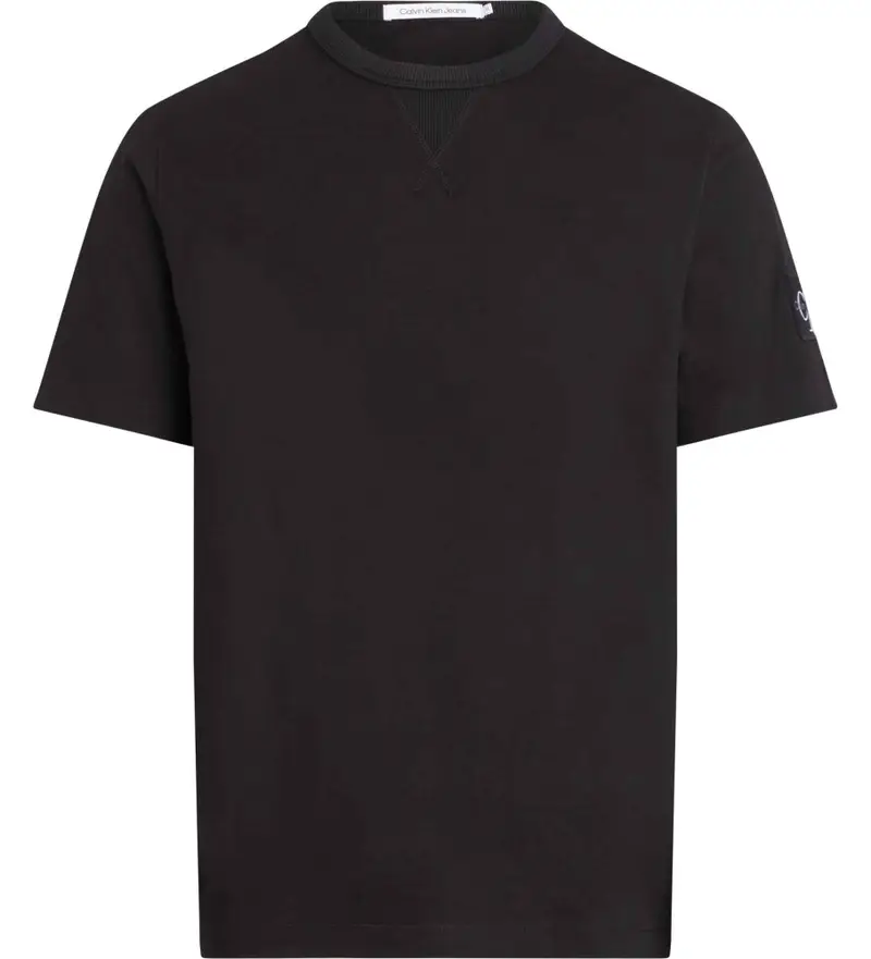 per uomo J30J323484 Maglietta normale nera (S), Nero, Casual, Manica corta, Cotone biologico, Sostenibile Pesca