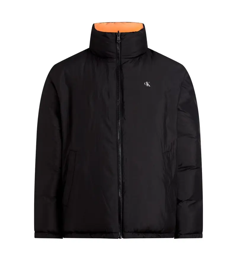 per uomo J30J324438 Piumino reversibile nero anni 90 Arancia (XL), Casual, Arancione, Polister riciclato