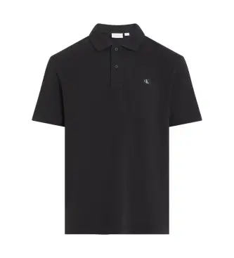 per uomo J30J327040 Polo con etichetta nera in tessuto (M), Nero, Casual, Manica corta, Cotone biologico, Sostenibile Pelle