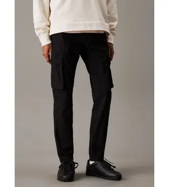 per uomo J30J327614 Pantaloni cargo aderenti neri in ripstop (32), Nero, Casual, Cotone