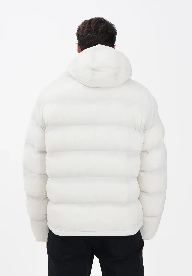 Piumino bianco da uomo con logo miniatura 3