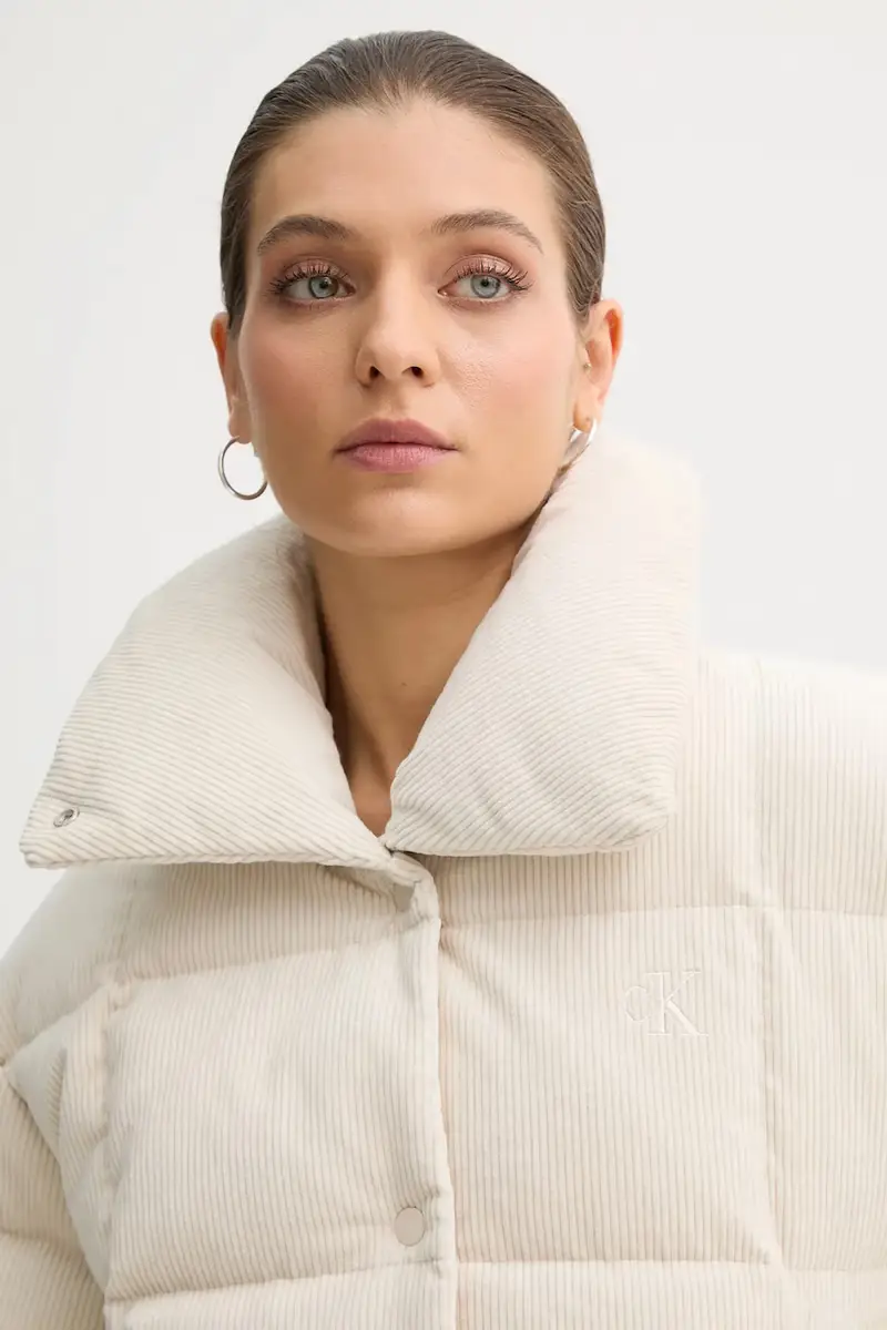 piumino in velluto a coste Beige miniatura 4