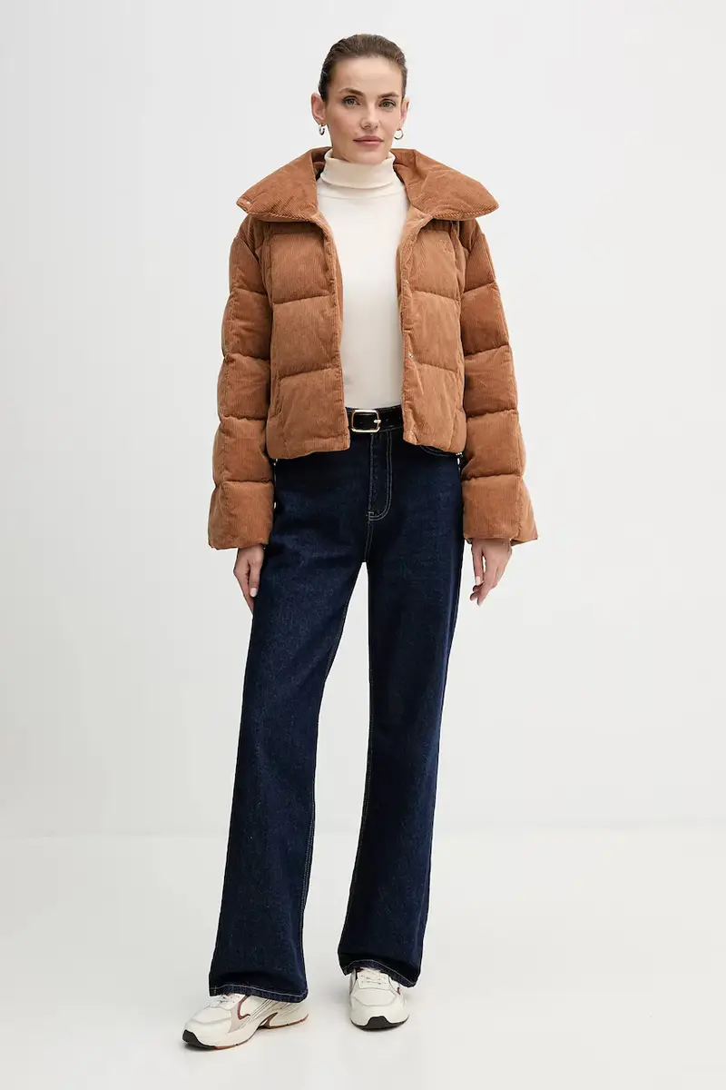 piumino in velluto a coste Marrone miniatura 2