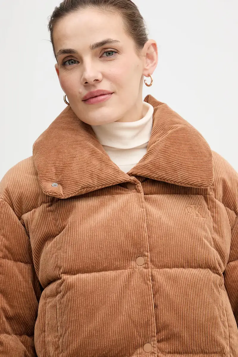 piumino in velluto a coste Marrone miniatura 4