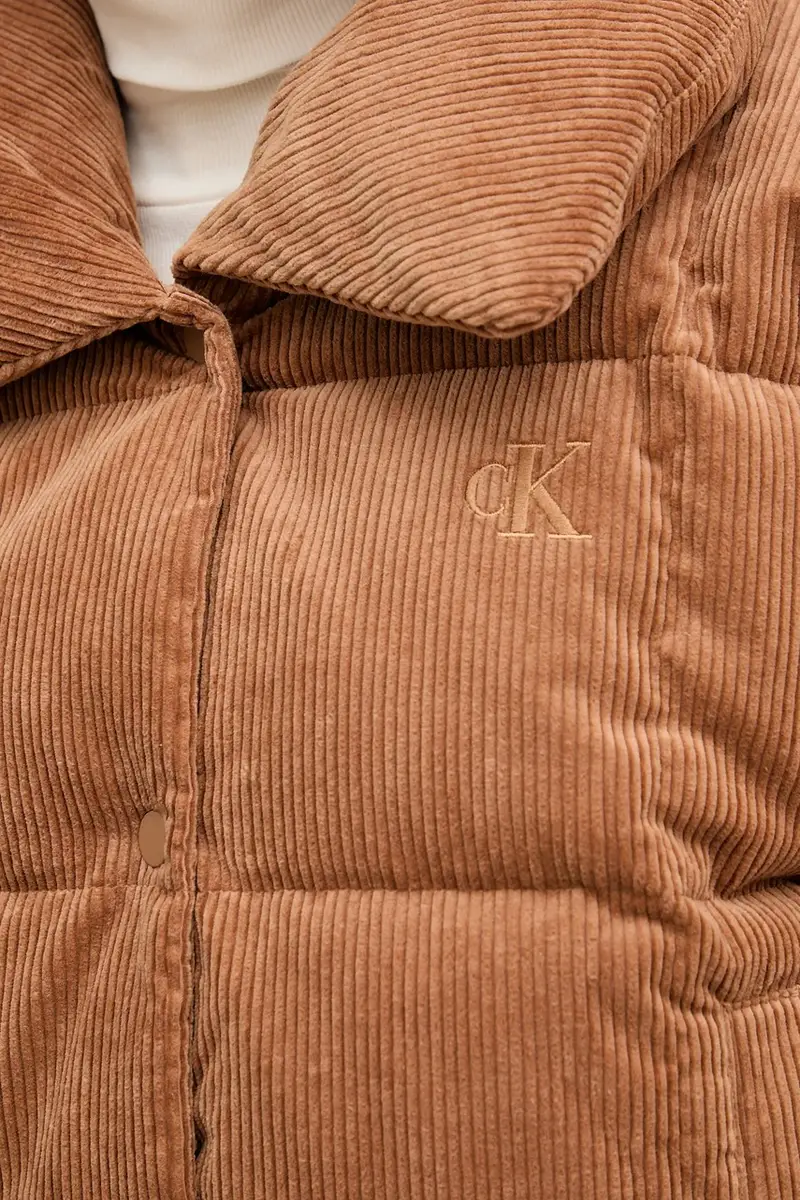 piumino in velluto a coste Marrone miniatura 5