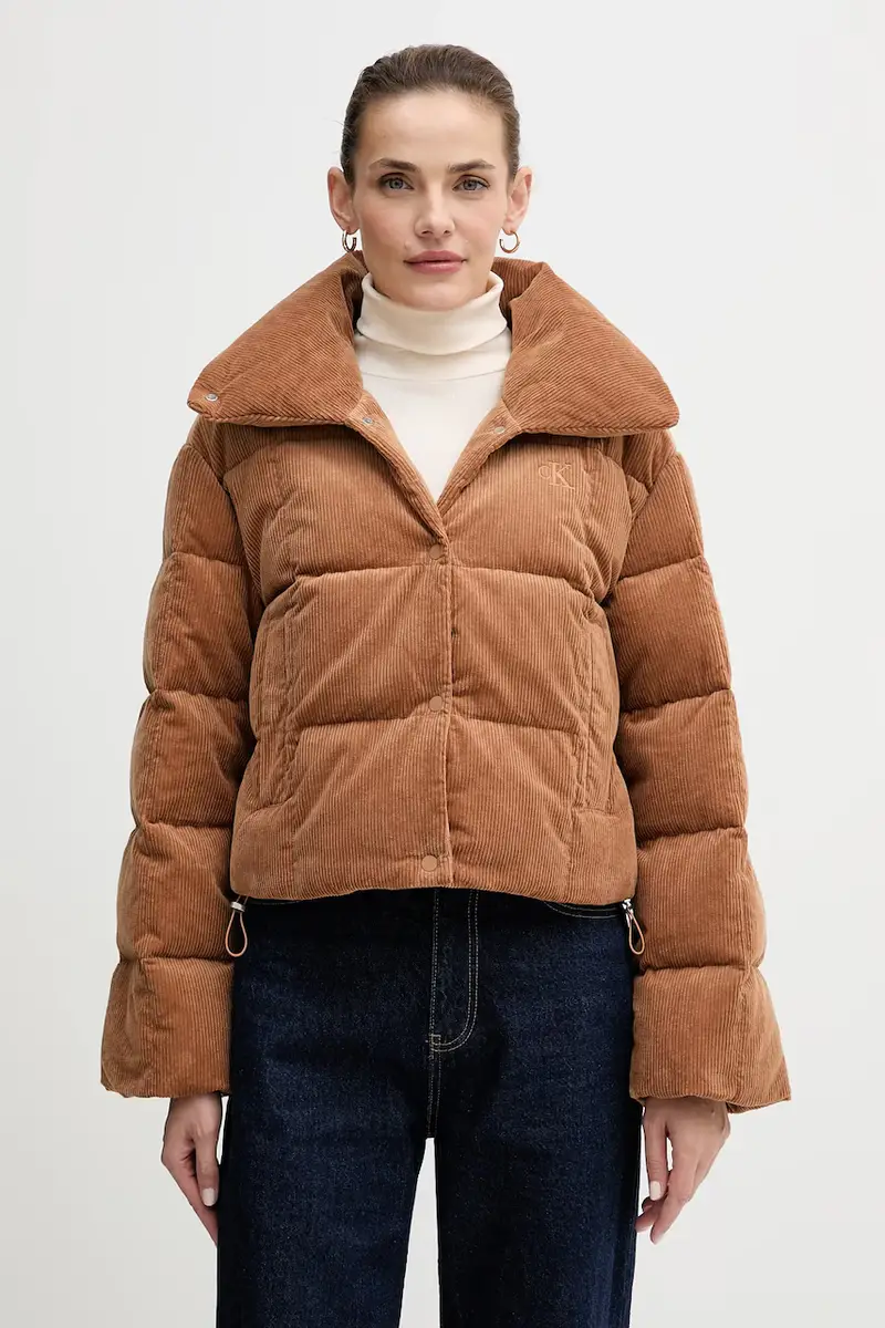 piumino in velluto a coste Marrone