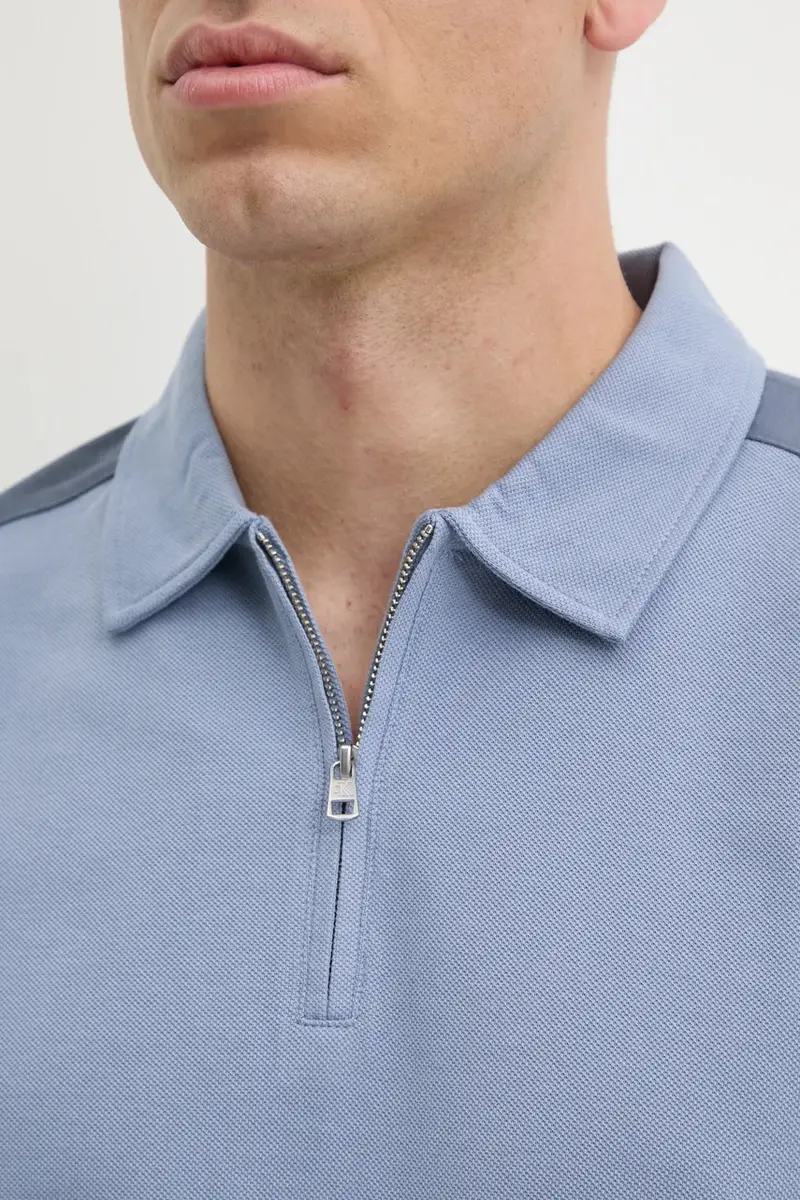 polo in cotone colore blu J30J327240 miniatura 5