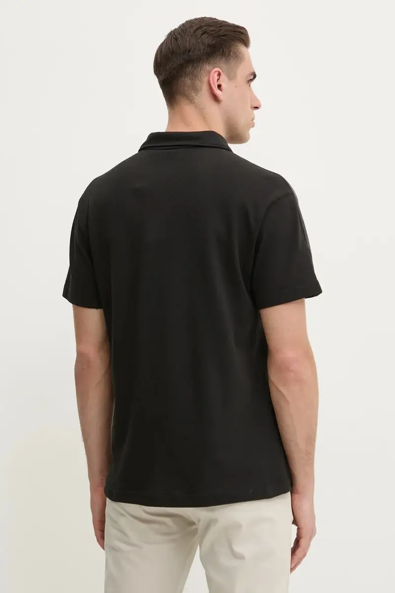 polo in cotone colore nero J30J327240 miniatura 3