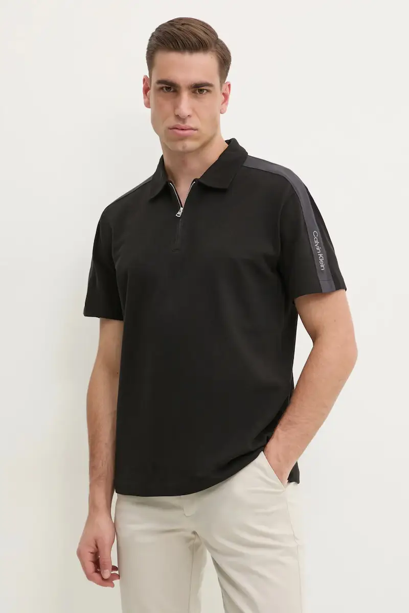 polo in cotone colore nero J30J327240