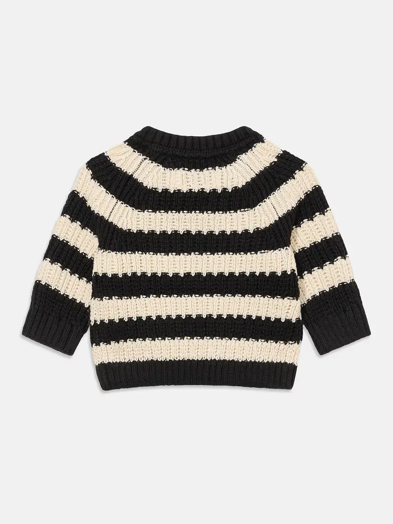 Pullover beige / nero miniatura 2