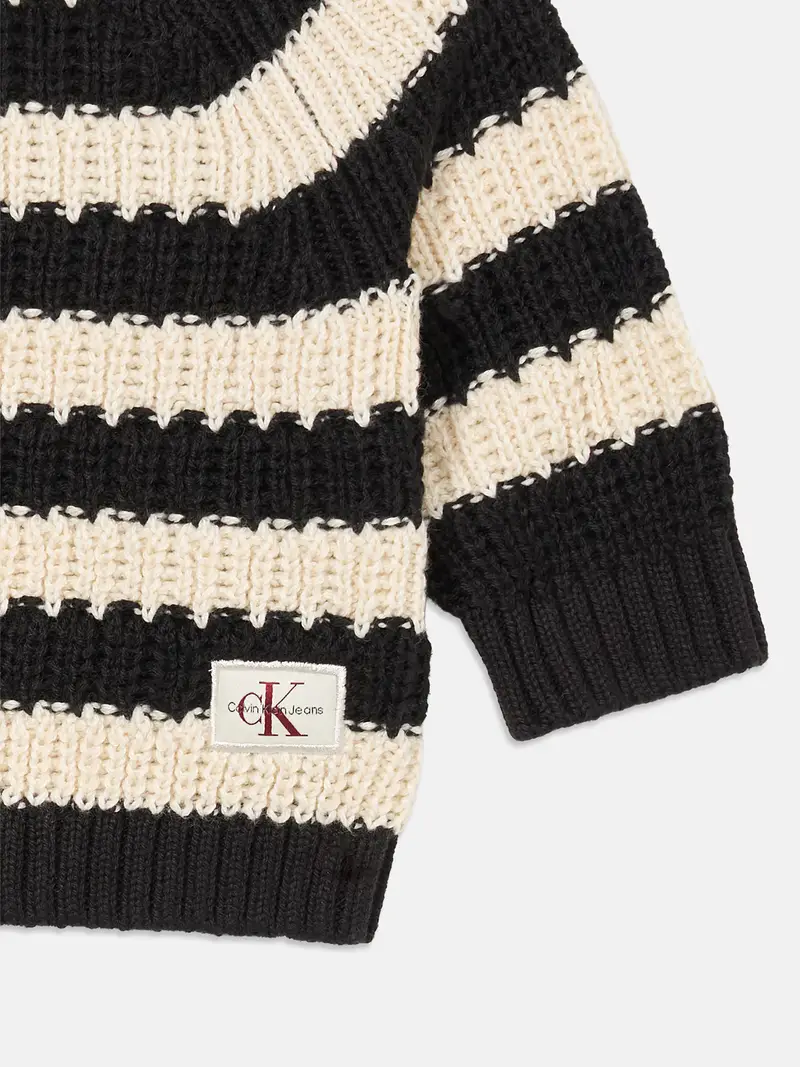 Pullover beige / nero miniatura 3