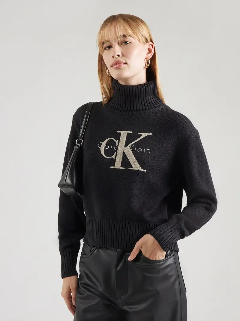 Pullover Chenille stucco / nero miniatura 2