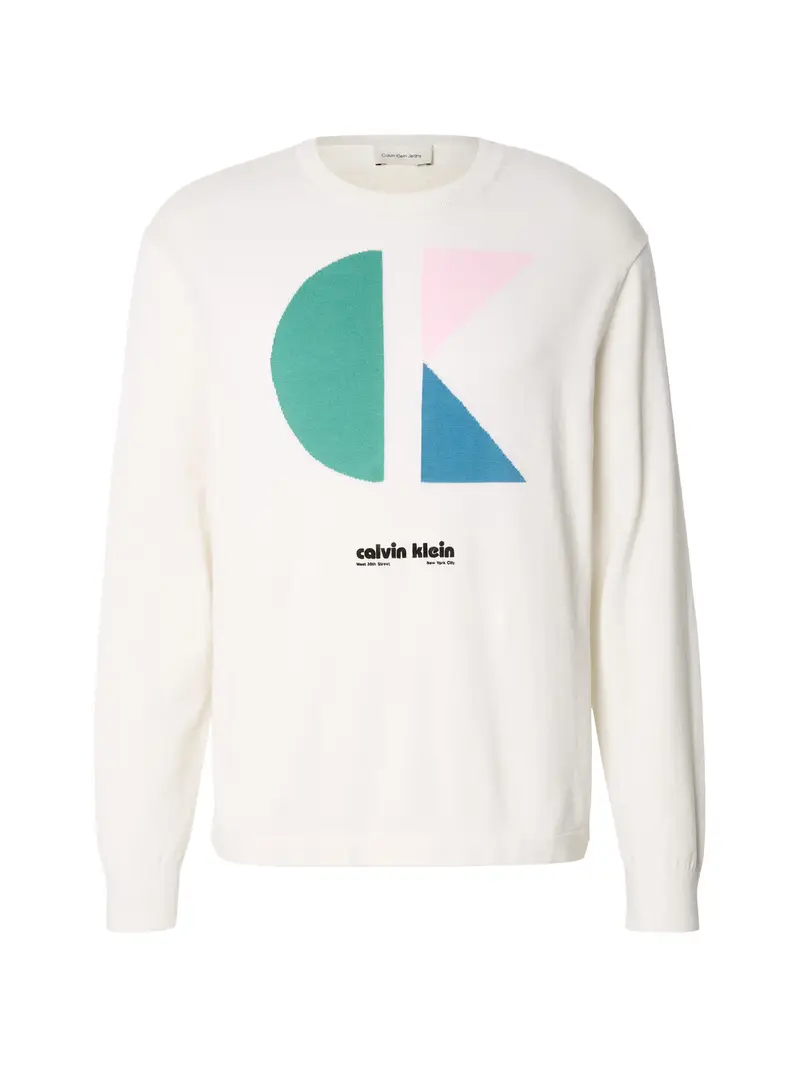 Pullover écru / blu reale / giada / rosa Écru