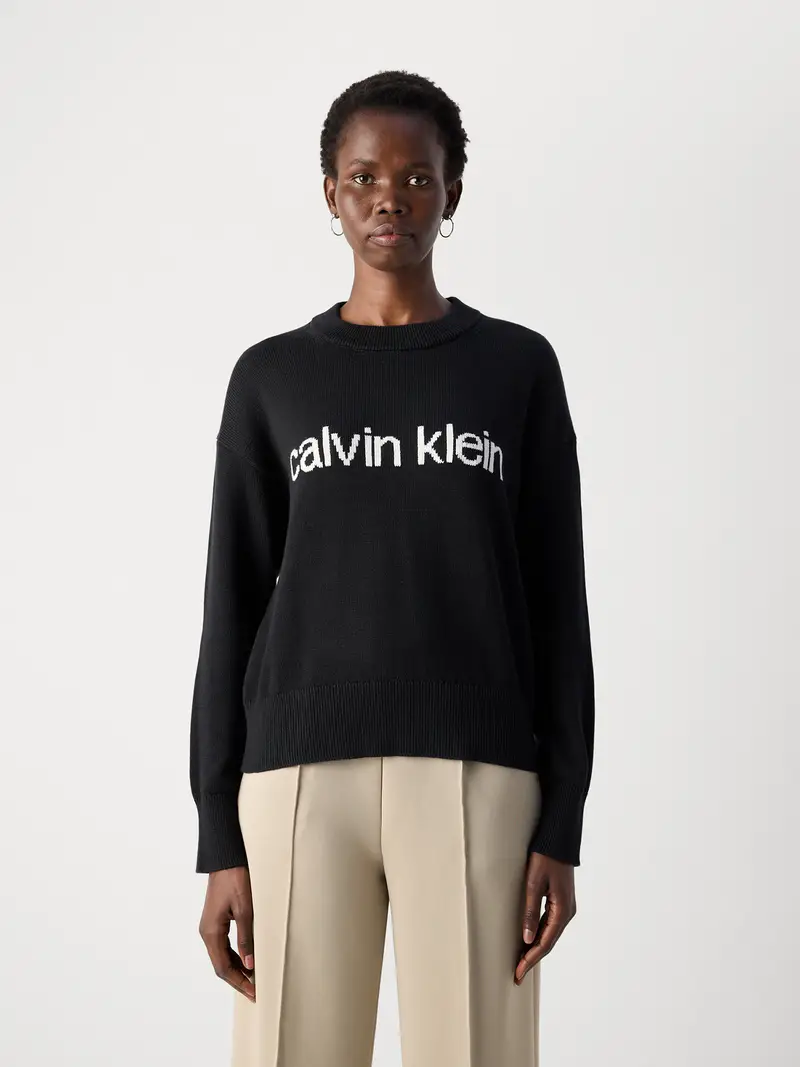 Pullover nero / bianco miniatura 2