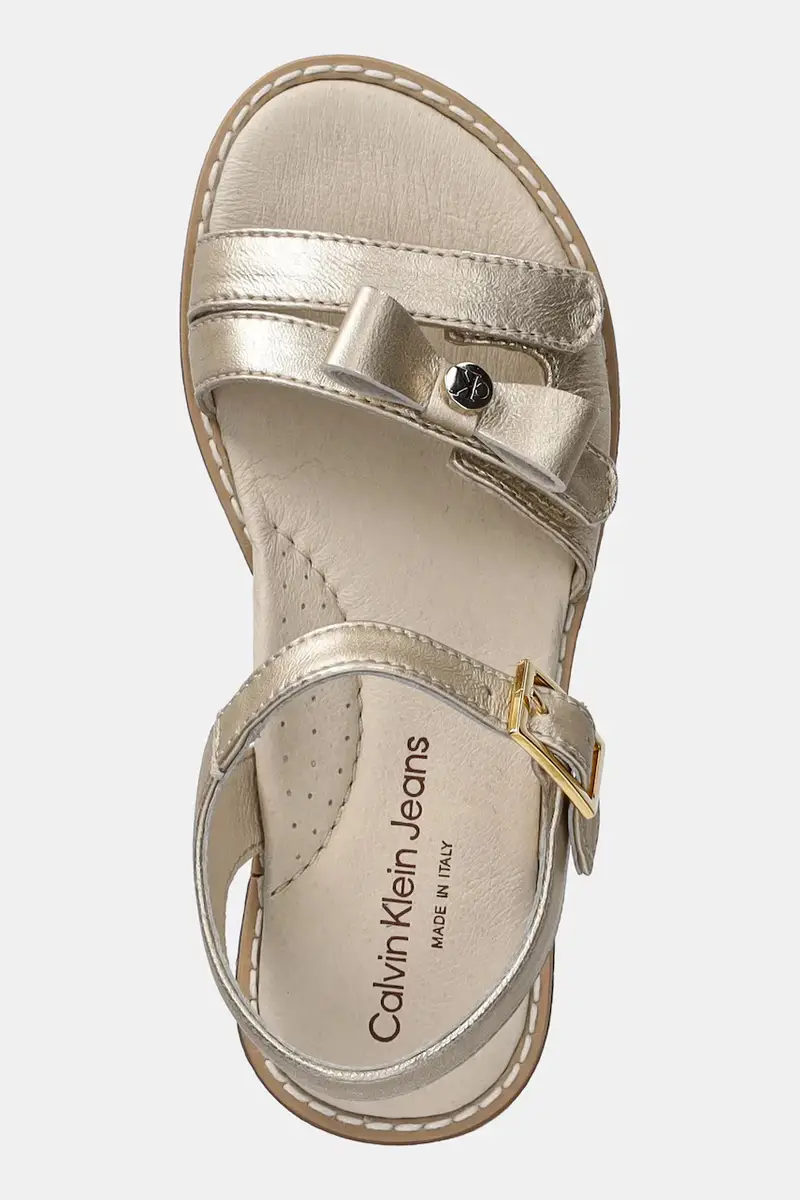 sandali in pelle bambino/a colore oro V1A2-83050 miniatura 4