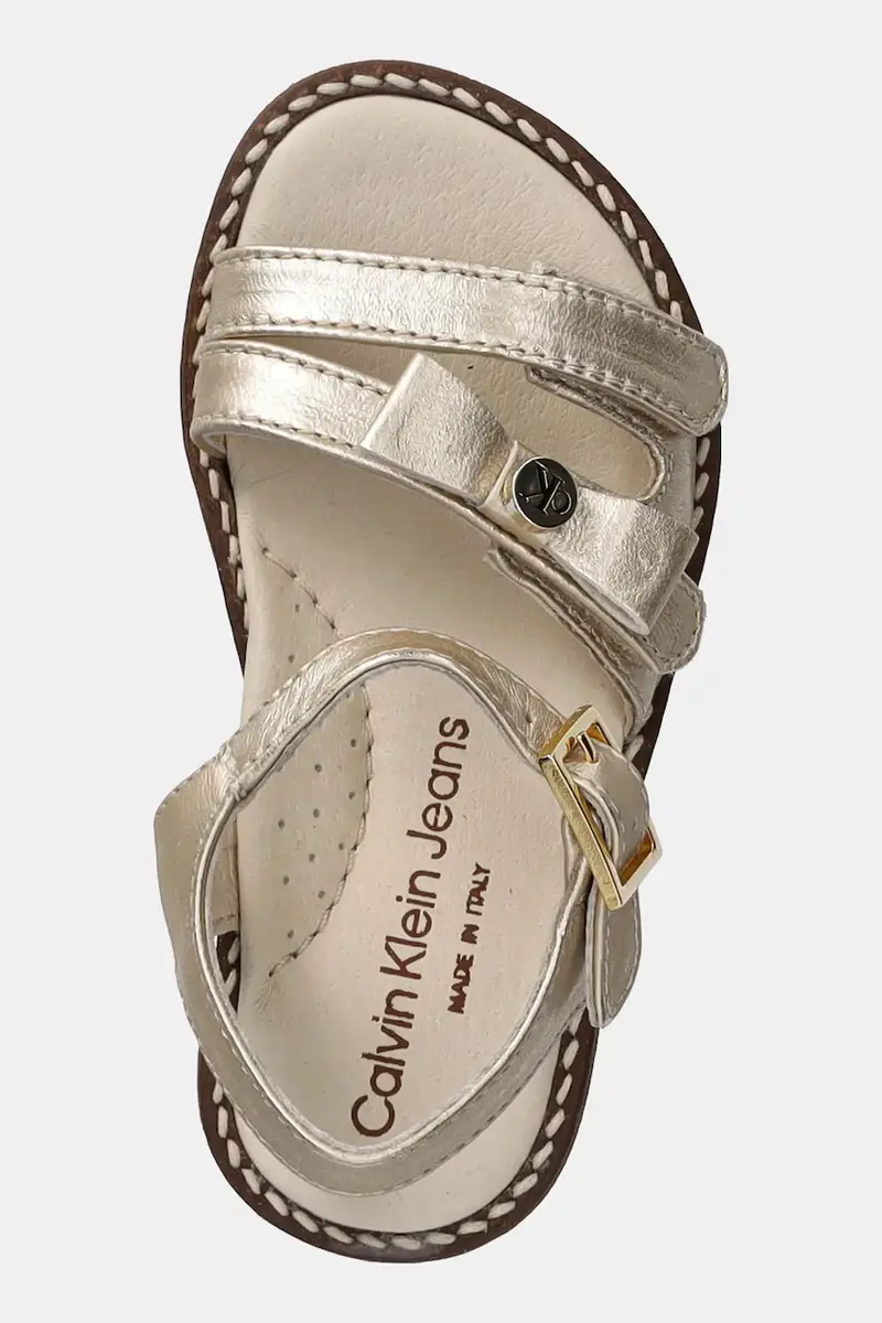 sandali in pelle bambino/a colore verde V1A2-83050 miniatura 4