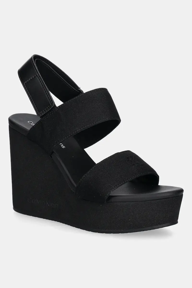sandali WEDGE SANDAL WEBBING IN colore nero YW0YW01790